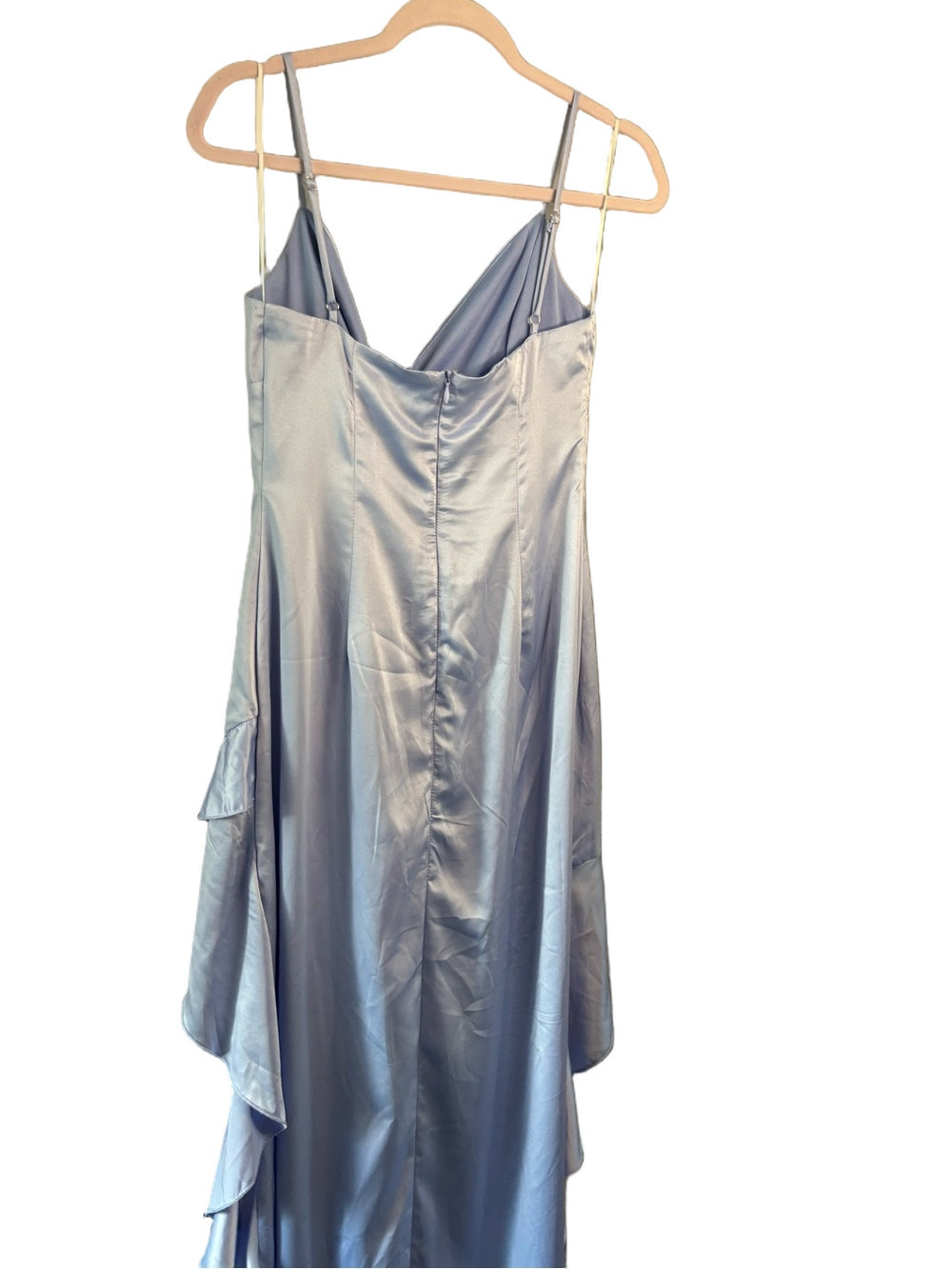 Light Blue Spaghetti Strap High-Low Ruffle Dress by - Picture 11 of 11